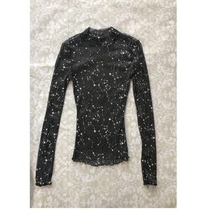Sheer star long sleeve top
